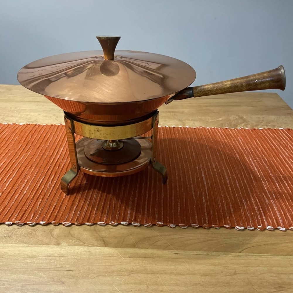 Vintage Copper Fondue Set